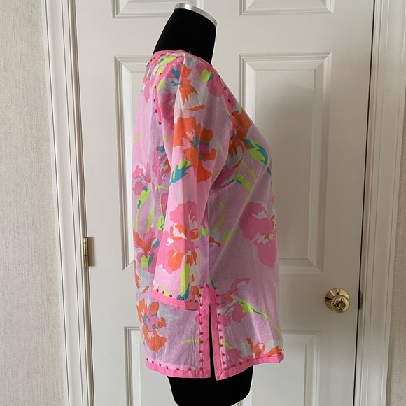 NWT! Gretchen Scott Tuemii embellished tunic, iconic Iris pale pink. Size XS - Picture 11 of 12